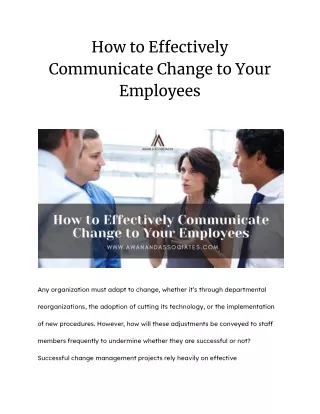 How to Effectively Communicate Change to Your Employees
