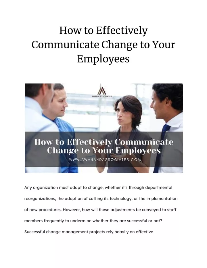 how to e ectively communicate change to your