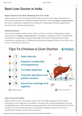 Best Liver Doctor in India