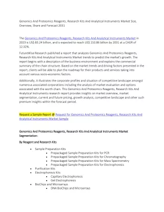 genomics and proteomics reagents research kits
