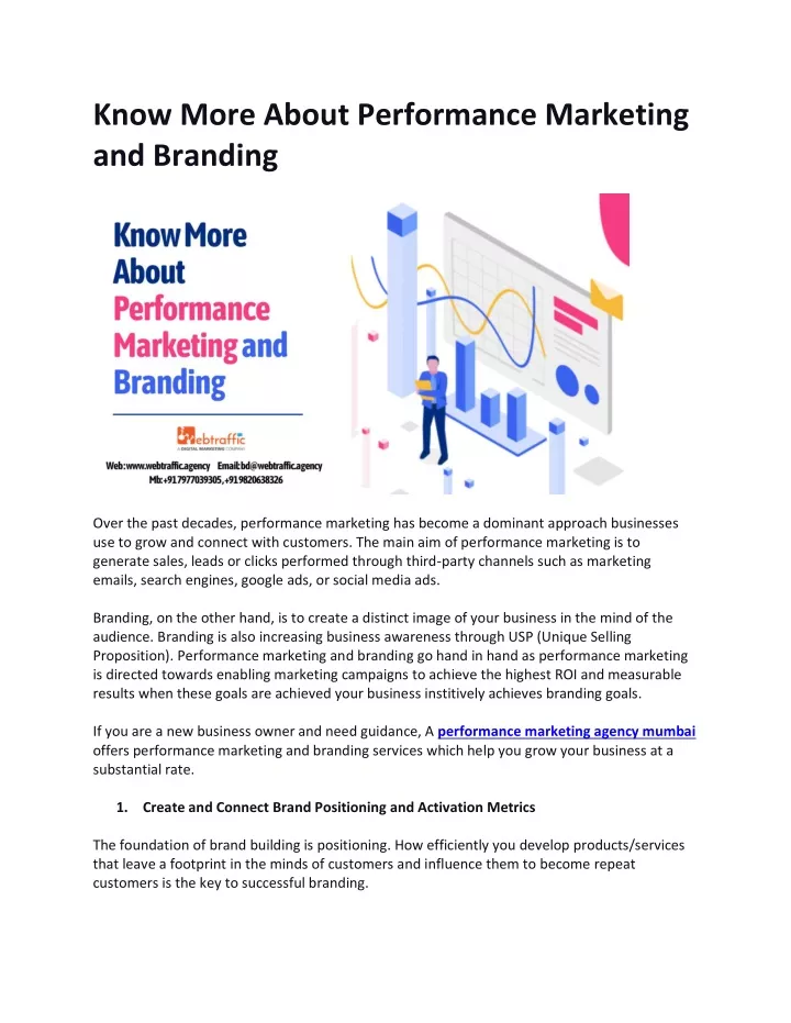 know more about performance marketing and branding