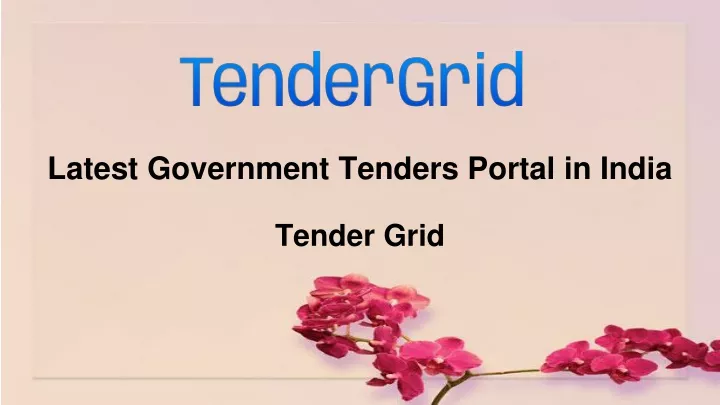 latest government tenders portal in india