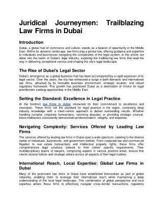 Law Firms in Dubai