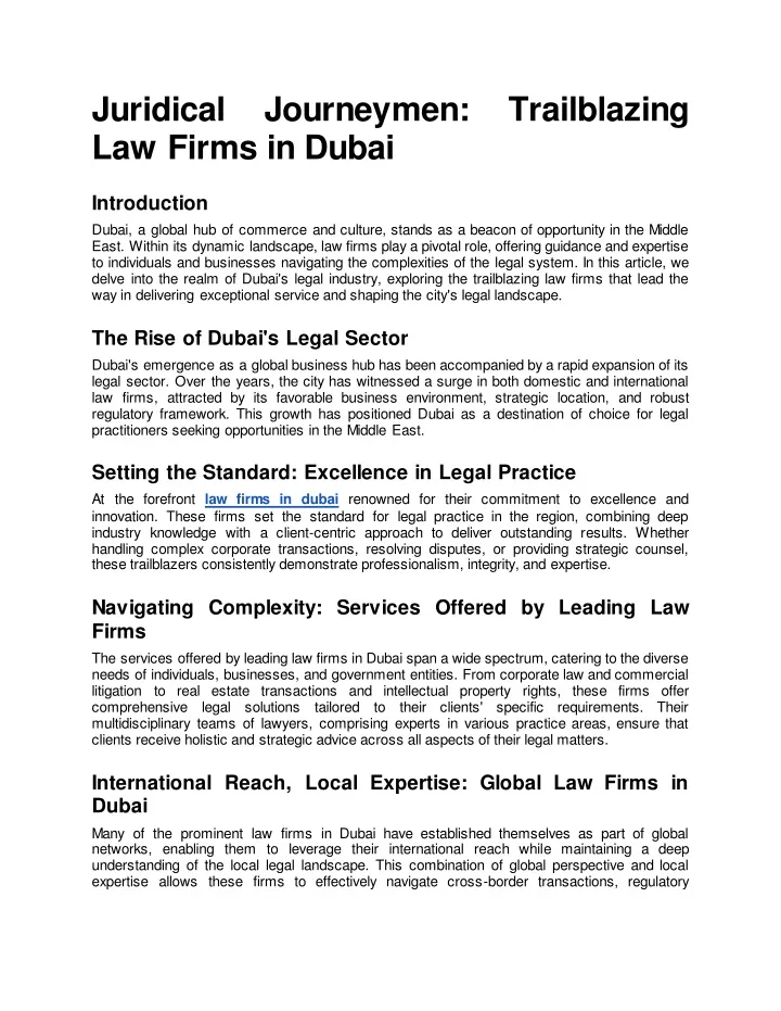 juridical journeymen trailblazing law firms