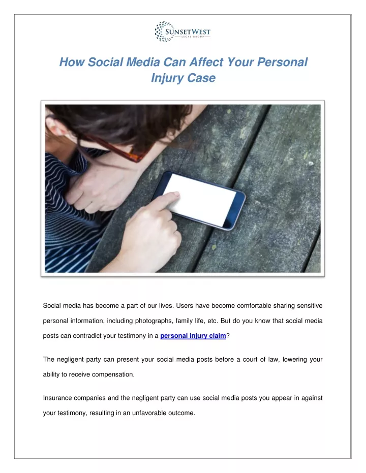 how social media can affect your personal injury