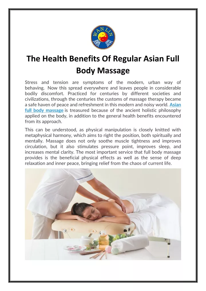 the health benefits of regular asian full body