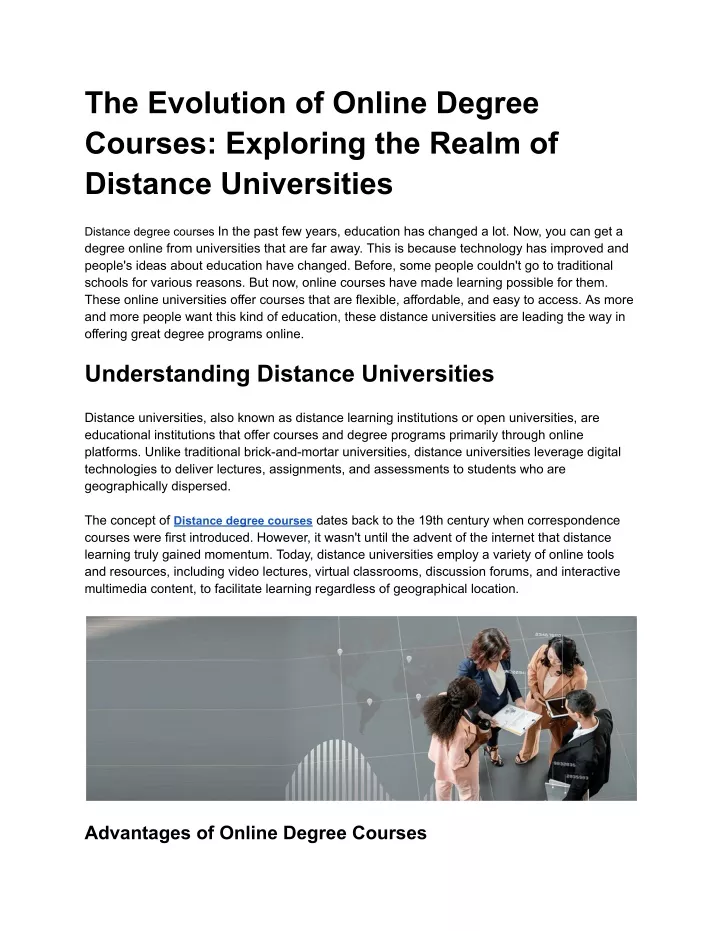 the evolution of online degree courses exploring