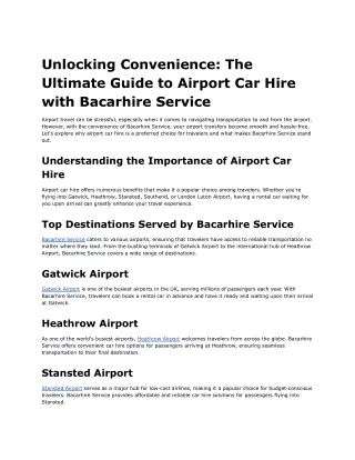 Unlocking Convenience_ The Ultimate Guide to Airport Car Hire with Bacarhire Service
