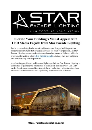 Elevate Your Building's Visual Appeal with LED Media Façade from Star Facade Li