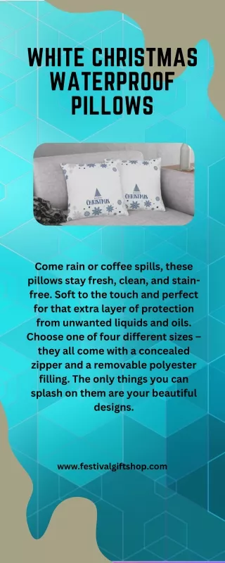 White Christmas Waterproof Pillows