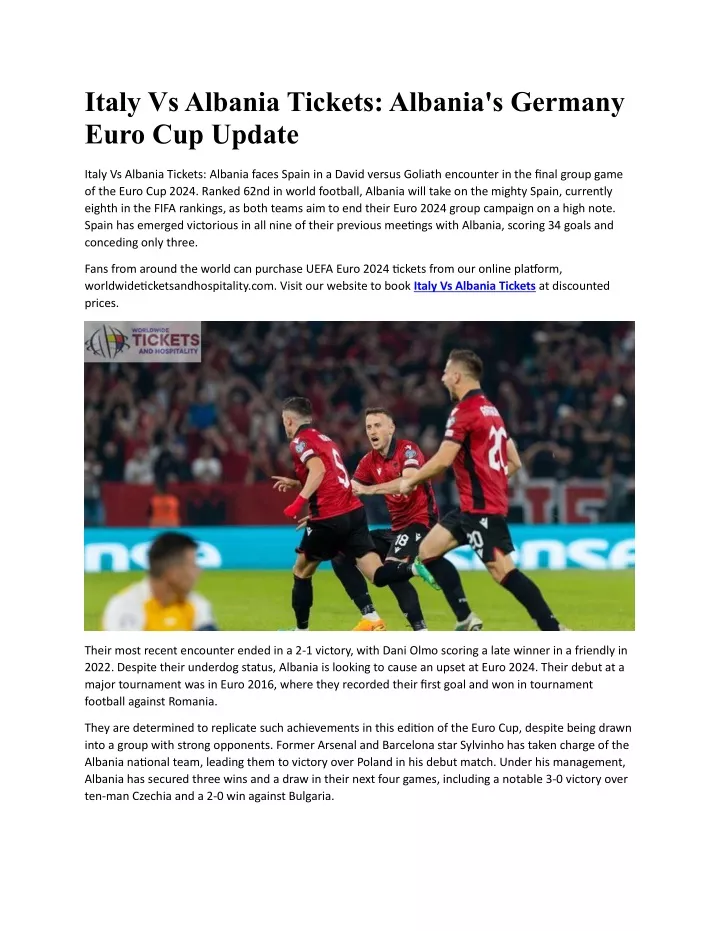 PPT Italy Vs Albania Albania's Germany Euro Cup Update PowerPoint