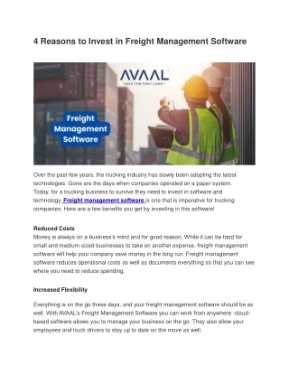 4 reasons to invest in freight management software