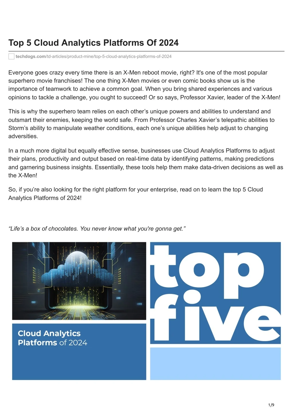PPT - Top 5 Cloud Analytics Platforms Of 2024 PowerPoint Presentation ...