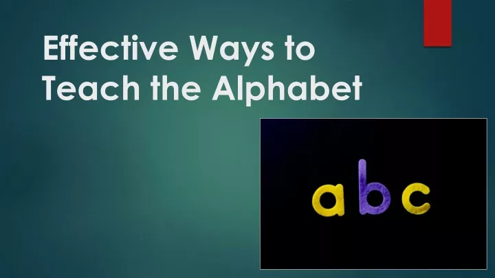 effective ways to teach the alphabet