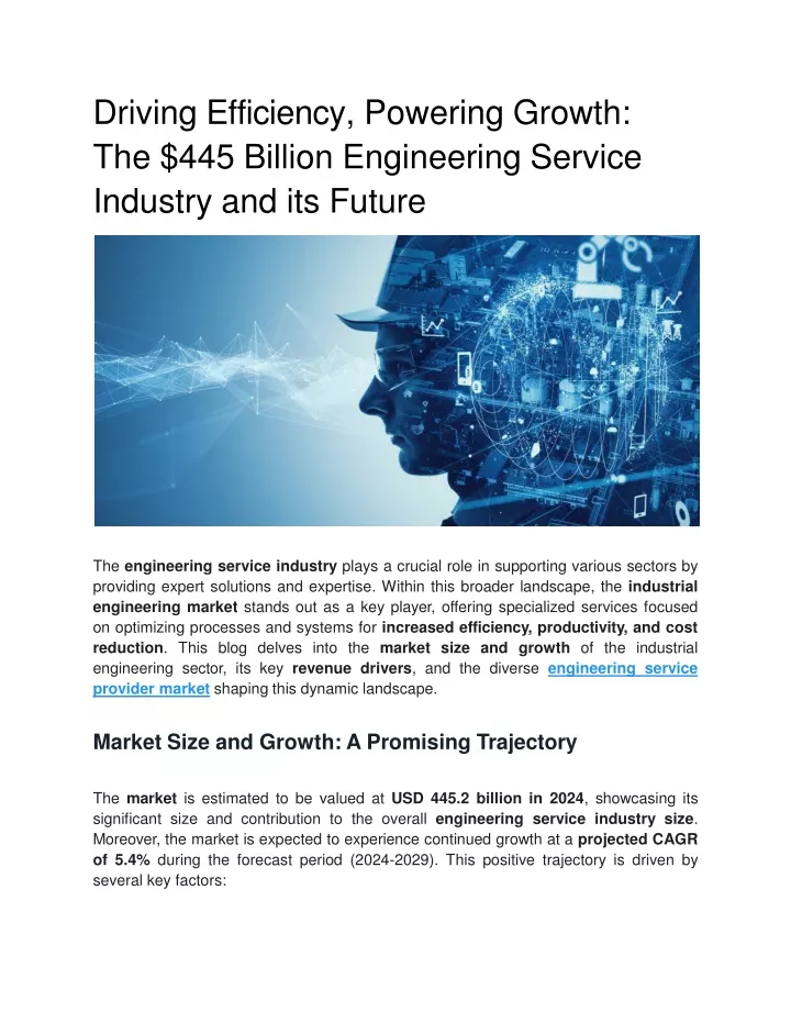 driving efficiency powering growth the 445 billion engineering service industry and its future