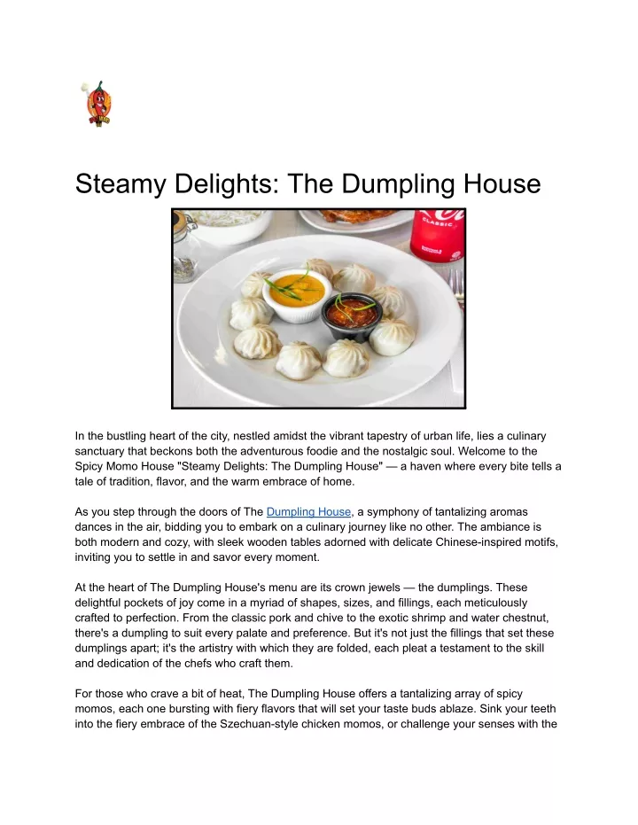 steamy delights the dumpling house