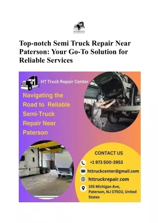 Top-notch Semi Truck Repair Near Paterson