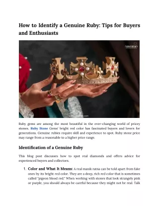 how to identify a genuine ruby tips for buyers