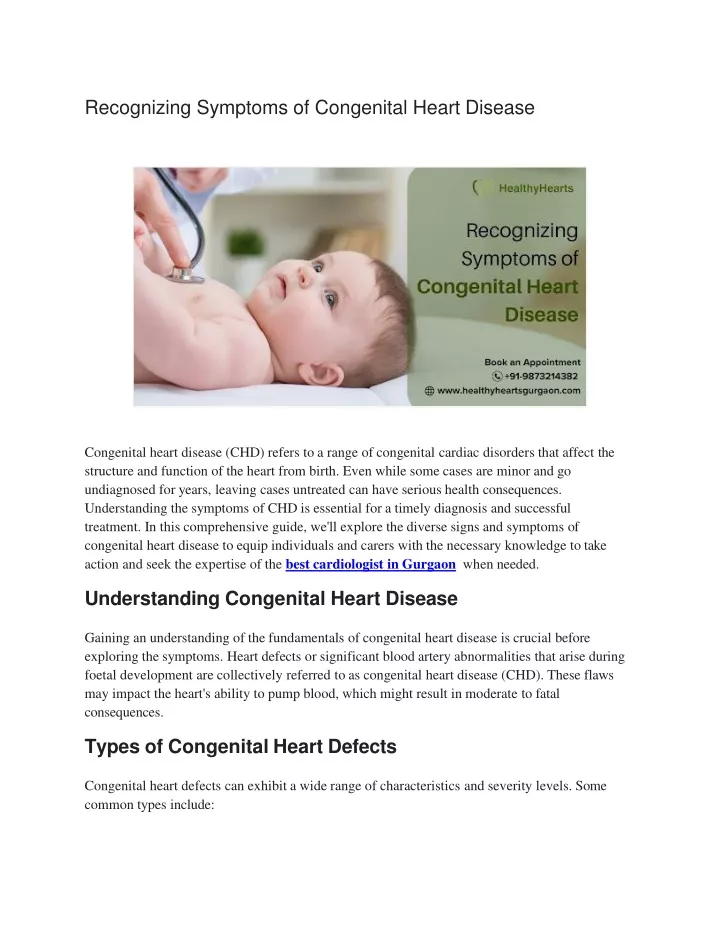 recognizing symptoms of congenital heart disease