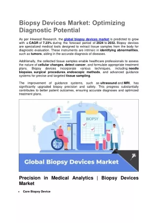 Biopsy Devices Market: Optimizing Diagnostic Potential