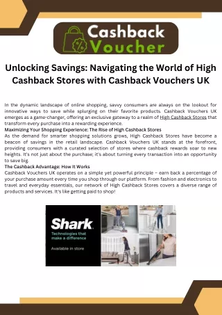 Unlocking Savings Navigating the World of High Cashback Stores with Cashback Vouchers UK
