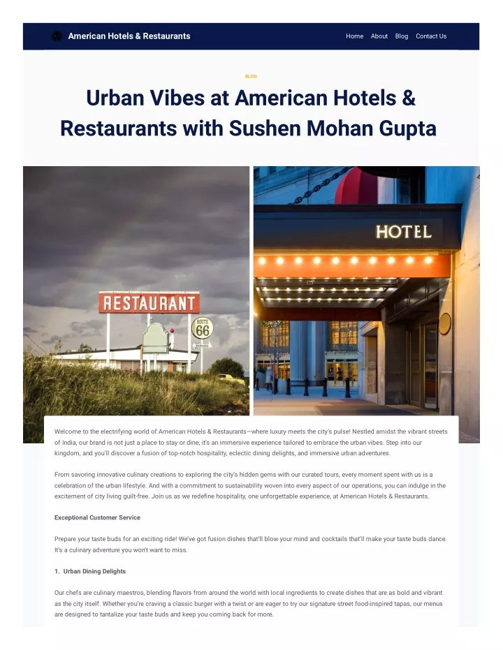 american hotels restaurants