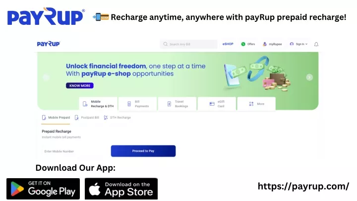 recharge anytime anywhere with payrup prepaid