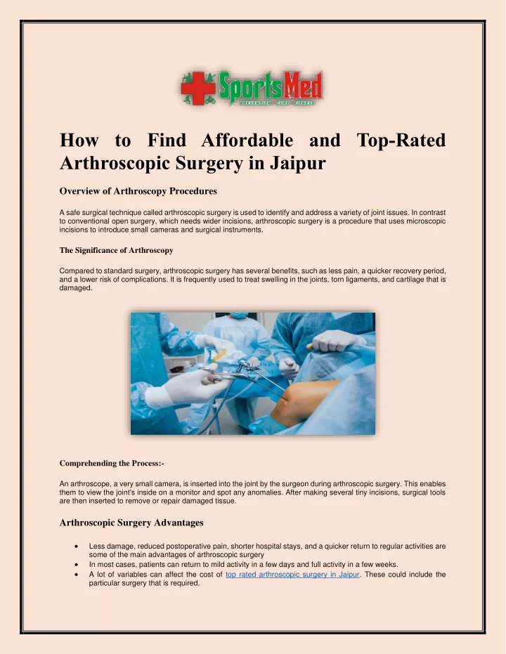how to find affordable and top rated arthroscopic