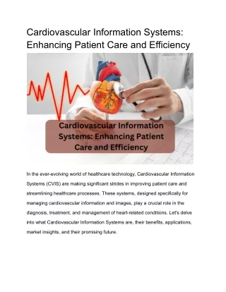 Cardiovascular Information Systems_ Enhancing Patient Care and Efficiency