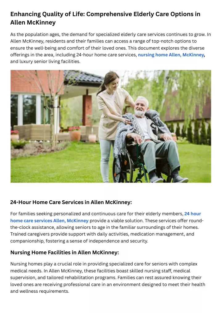 enhancing quality of life comprehensive elderly