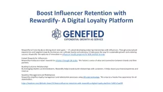 Boost Influencer Retention with Rewardify- A Digital Loyalty