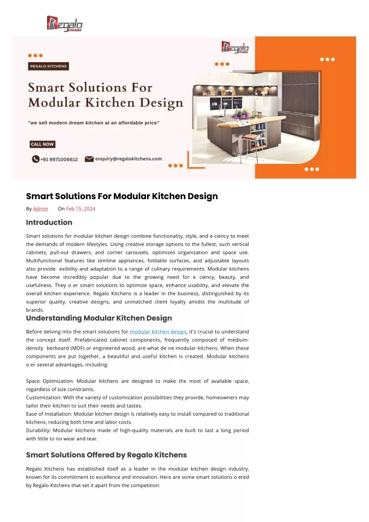 smart solutions for modular kitchen design