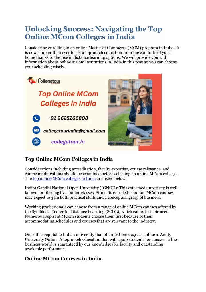 unlocking success navigating the top online mcom