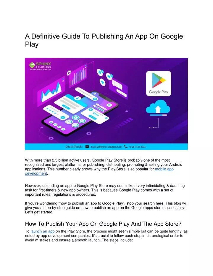 a definitive guide to publishing an app on google