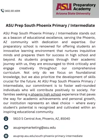 ASU Prep South Phoenix Primary / Intermediate