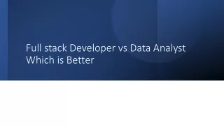 Full stack Developer vs Data Analyst