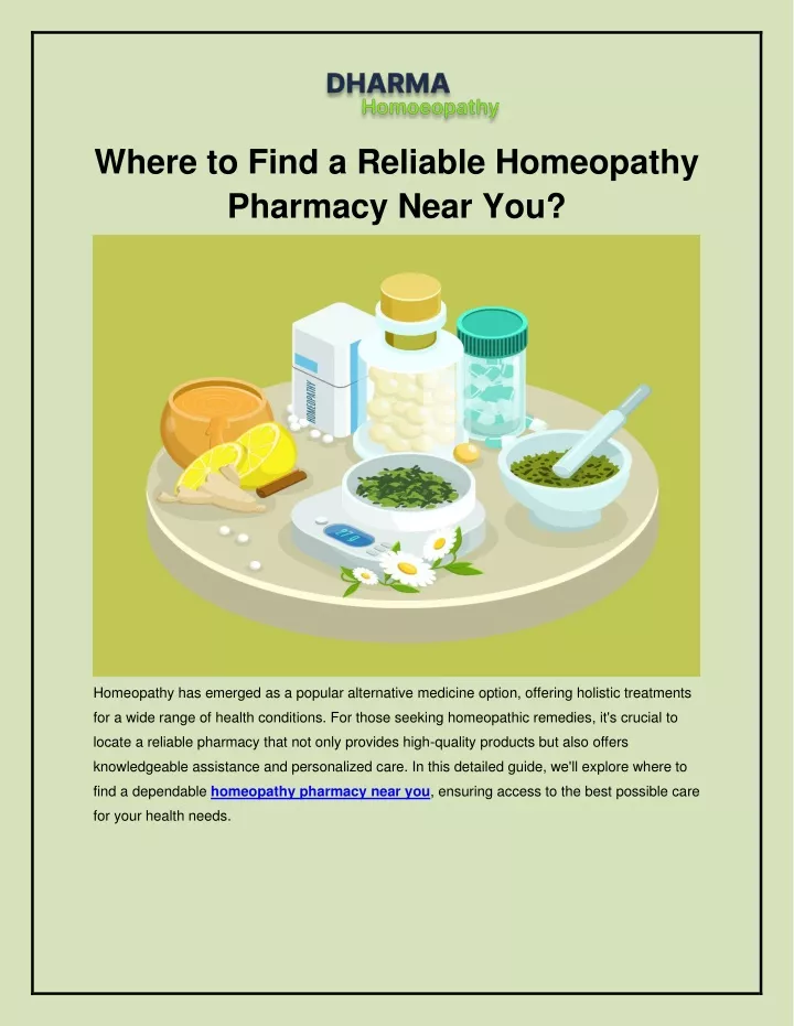 where to find a reliable homeopathy pharmacy near