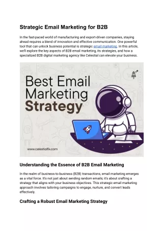 Strategic Email Marketing for B2B