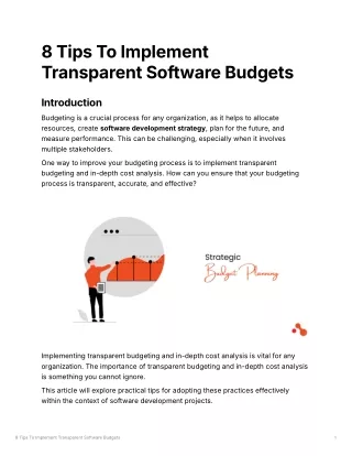 8 Tips To Implement Transparent Software Budgets
