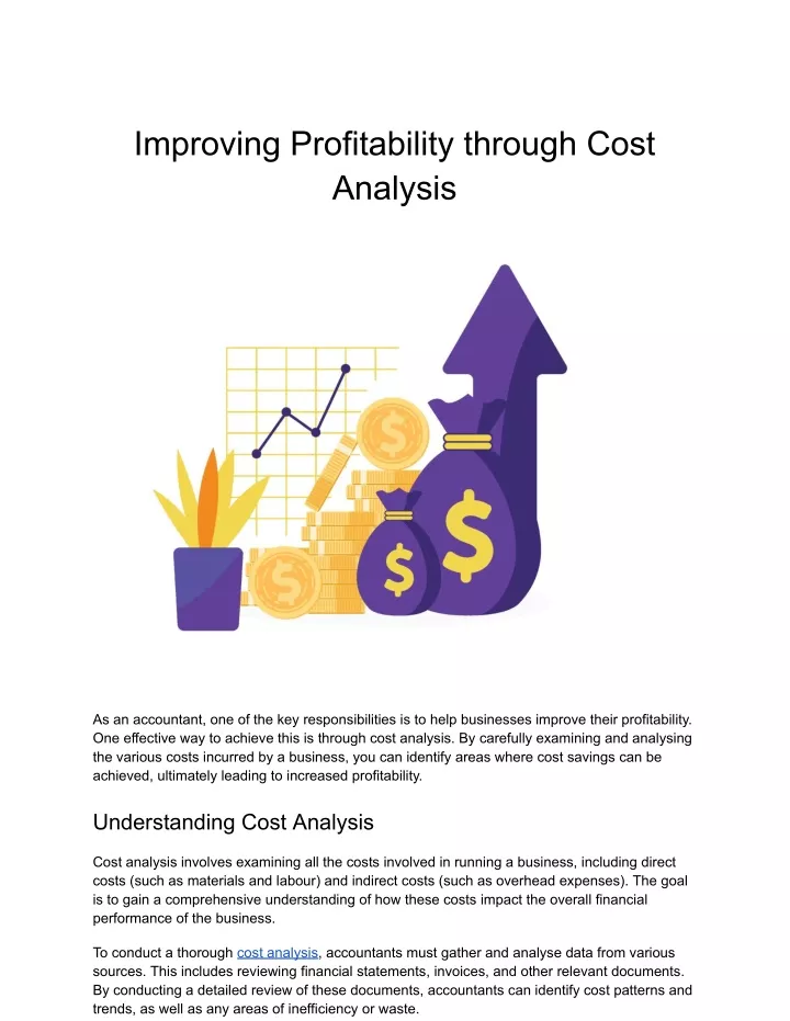 improving profitability through cost analysis