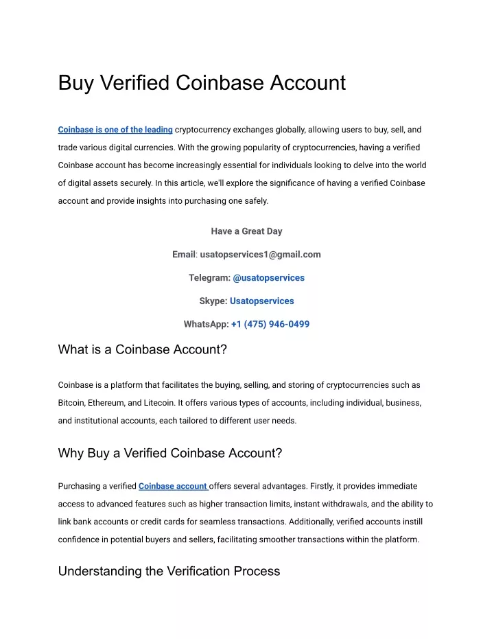 buy verified coinbase account