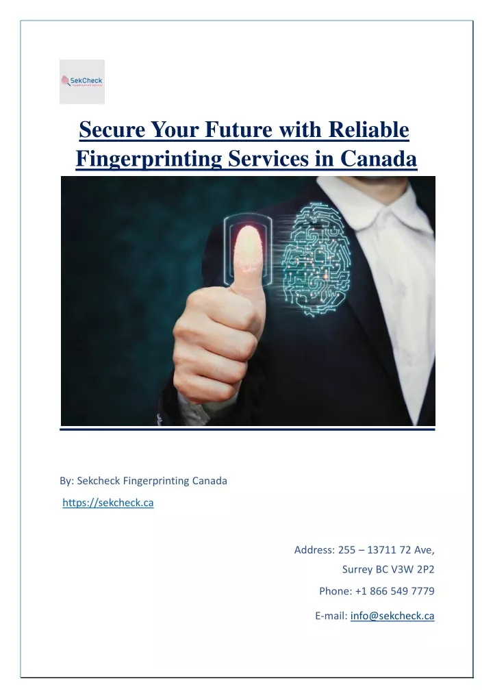 secure your future with reliable fingerprinting