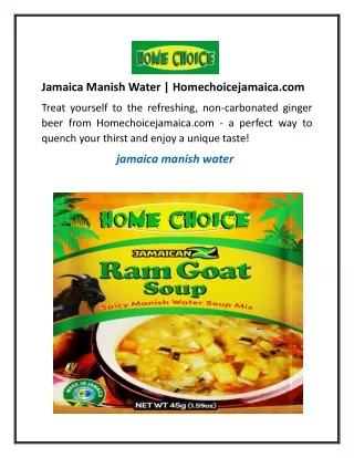 Jamaica Manish Water  Homechoicejamaica.com