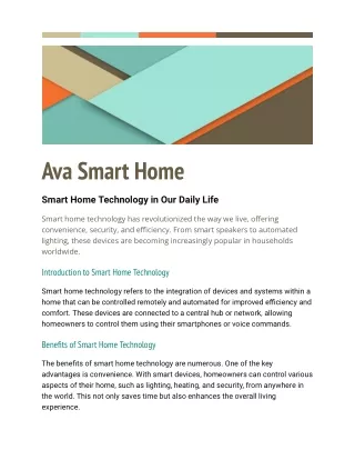 Ava smart home