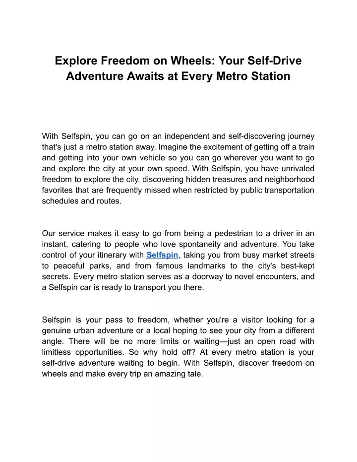 explore freedom on wheels your self drive