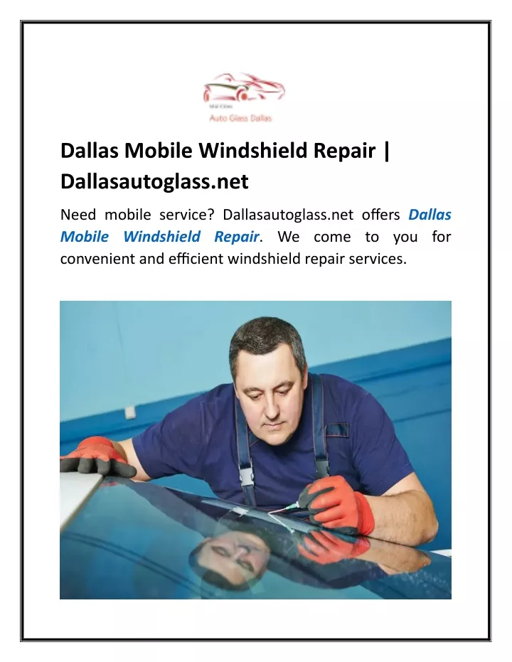 dallas mobile windshield repair dallasautoglass