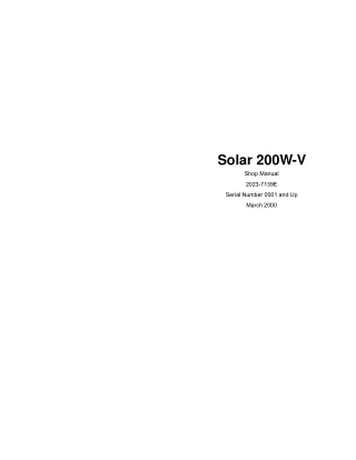 DAEWOO DOOSAN SOLAR 200W-V WHEEL EXCAVATOR Service Repair Manual