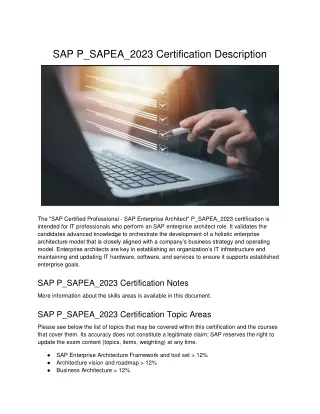 SAP P_SAPEA_2023 Certification Description