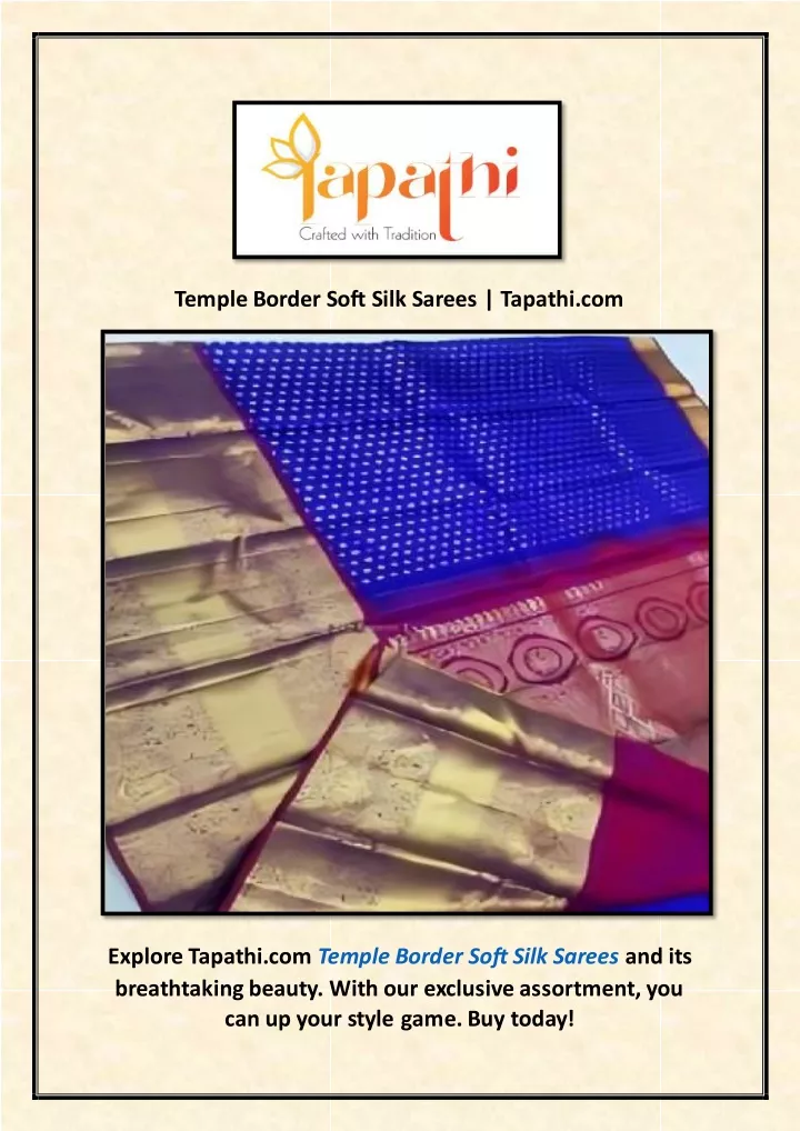 temple border soft silk sarees tapathi com