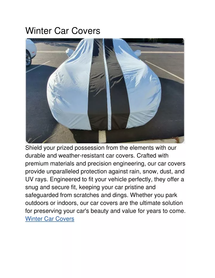 winter car covers